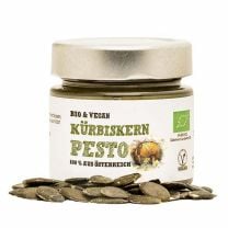 Kürbiskern Pesto BIO aus Österreich, hervorragend zu Nudeln oder auch als Aufstrich direkt aufs Brot.